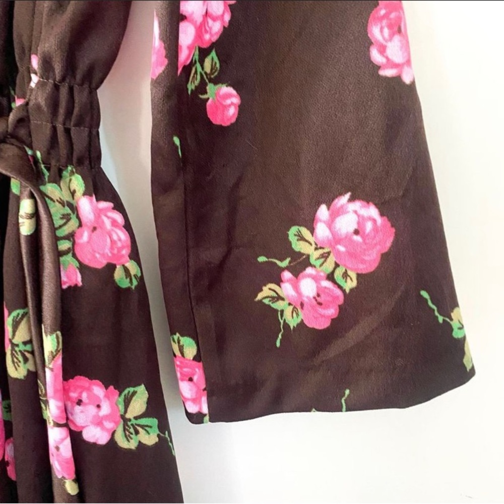 Vintage 70s Rose Poly Robe - Picture 4 of 4